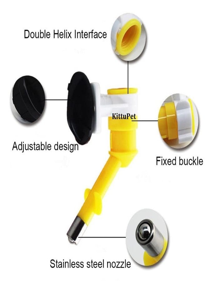 KittuPet موزع مياه أوتوماتيكي معلق على قفص الجراء من KittuPet، مزود بفوهة لإطعام الكلاب والقطط والهامستر والأرانب - Image 5